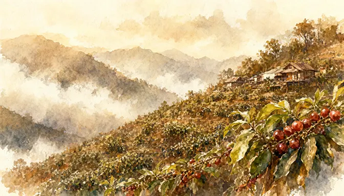 ภาพสีน้ำ ดอยสามหมื่น เชียงใหม่