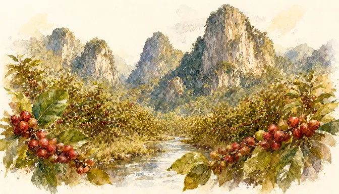 ภาพสีน้ำ เขาทะลุ ชุมพร