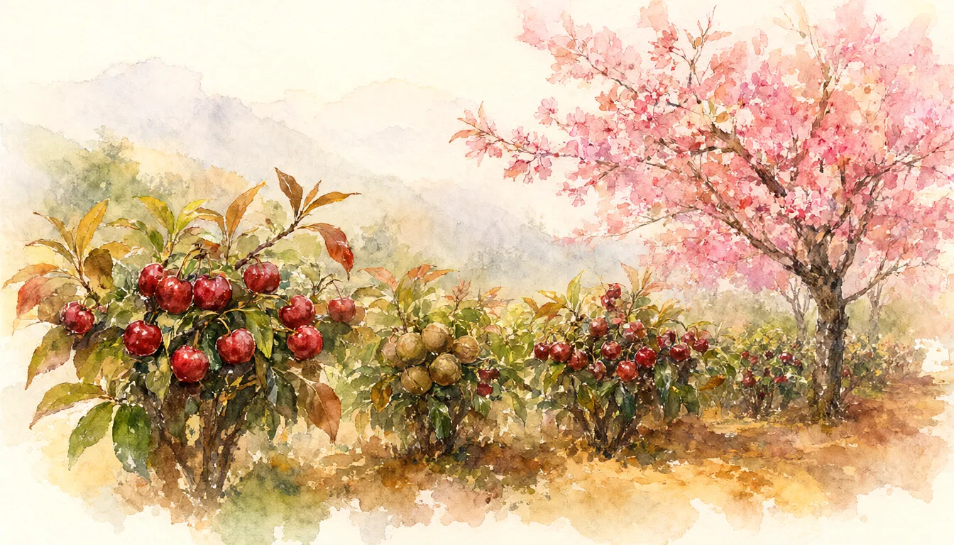 ภาพสีน้ำของแหล่งปลูกขุนวาง เชียงใหม่