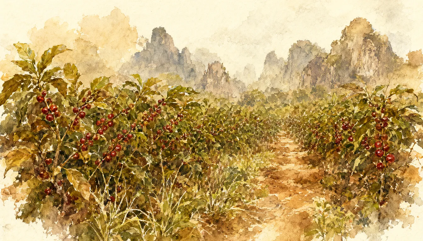 ภาพสีน้ำของแหล่งปลูกเมืองกระบี่ กระบี่